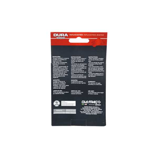 Pastilla Trasera DIA-FRAG NX400 / XR250 / XRE300 - Imagen 3