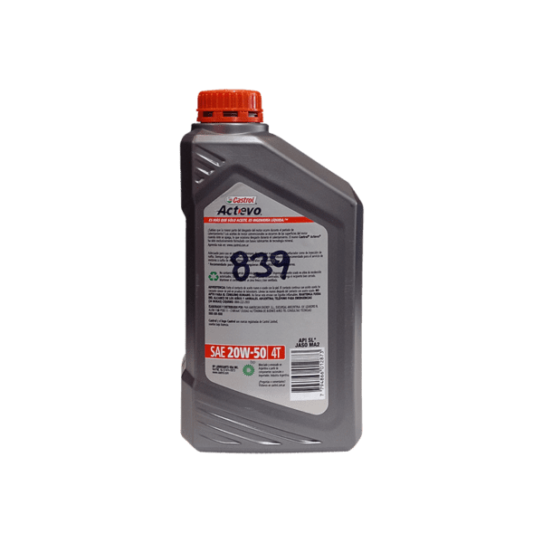 Aceite Castrol Actevo 4T 20W50 - Imagen 2