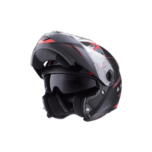 Casco LS2 370 Rebatible Easy Stripe Rojo/Gris